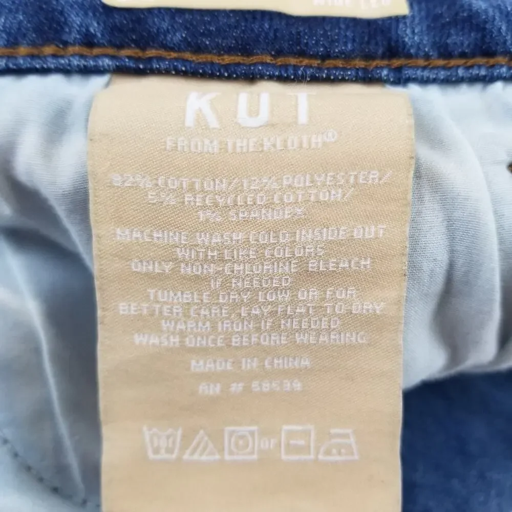 KUT From The Kloth Jeans Womens 16 Blue Sienna High Rise Wide Leg Cuffed - Picture 4 of 11